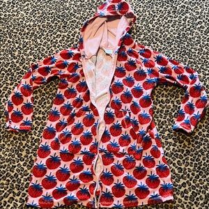 Hanna Andersson Girls' size 150/12  Strawberry Hooded swim coverup